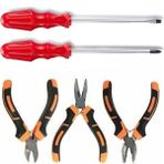 BarkoFix 5li Set Mini Pense Seti Yan Keski Kargaburun Düz ve Yıldız Tornavida Elektrikci Hobi Seti
