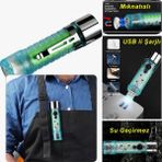 BarkoFix LED USB Şarjlı Ultra Güçlü El Feneri Su Geçirmez Flaşörlü Kırmızı Işıklı Mıknatıslı Kamp Feneri