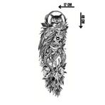 Barly Geçici Baykuş Ve Kuru Kafa Figürlü Kol Dövme Tattoo