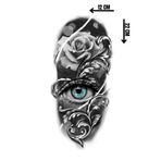 Barly Geçici Göz Ve Gül Figürlü Dövme Tattoo