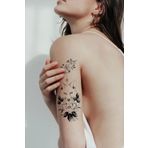 Barly Kurt Geyik Ve Çiçek Geçici Dövme Tattoo