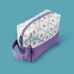 Barnaby 06RAG017 17x20 cm Krem Lila Kurdele Detaylı Kozmetik Çantası