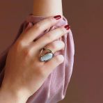 Barok İnci El İşi Otantik 925 Ayar Gümüş Yüzük