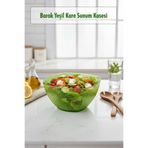 Barok Yeşil Orta Boy Kare Kase & Sunum Kasesi - 1,5 Lt