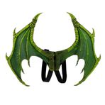 BaronHong Cadılar Bayramı Mardi Gras Kostümü Cosplay Şeytan Ejderha Kanatları Yetişkin Çocuklar için (yeşil, M)