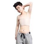 BaronHong Cosplay Pamuk 3 Sıralı Kanca Göğüs Bağlayıcı Elastik Bant Askısız Üst Tomboy Trans Lesibian için Çıplak M