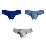BaronHong Erkek Mikro Modal 3D Kese Külot Düşük Bel Düz Renk İç Çamaşırı, 3-paket (c), XL