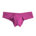 BaronHong Erkek Mikro Modal 3D Kese Külot Düşük Bel Düz Renk İç Çamaşırı, pembe kırmızı, XL