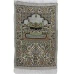 BaronHong İslami Müslüman Dua Halısı Hacı Pamuk Halı 25,6 x 43,7 cm (gri, M)