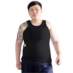 BaronHong Tomboy Trans bambu kömür fiber göğüs klasörü korse büyük beden uzun atlet, Siyah, S
