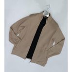 Baros Slim Fit Erkek Fermuarlı Triko Ceket - Krem