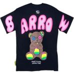 Barrow Erkek Yuvarlak Yakalı Ayıcık Baskılı Oversize Kısa Kollu Siyah Tişört Ety-Brwa - XL