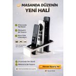 BarsDepo 3’lü Kumanda Standı – Masa Üstü Düzenleyici, Minimal Tv Kumandalık Organizer - Siyah - sıyah
