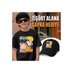 barsdepo NARUTO UZUMAKİ Baskılı Tişört – ŞAPKA Hediyeli Set | PREMİUM Kalite