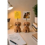 Barstech Örgü Desenli Sevimli Köpek Not-Fotoğraf Tutucu Ofis & Çocuk Odası Aksesuarı Masa Süsü ( 1 Adet )