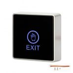 Bas Aç Dokunmatik Çıkış Butonu, EXIT, Mavi LED, Sıva Üstü 86*86mm
