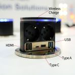 Bas-Aç Işıklı Silindir USB Şarjlı Masa Üstü Priz Sistemi
