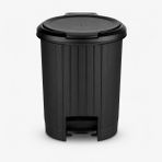 Bas Aç Mekanizmalı Pedallı Çöp Kovası, Banyo ve Mutfak İçin Çok Amaçlı Plastik Çöp Kutusu, Renk Varyasyonlu Pratik Ev Tipi Atık Kovası (Siyah)
