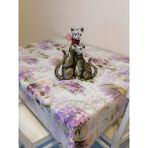 Başak Ev Tekstili Elyaflı Pvc Muşamba - Desenli Silinebilir Masa Örtüsü - 140 x 140 cm - Mor
