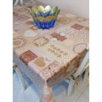 Başak Ev Tekstili Elyaflı Pvc Muşamba - Desenli Silinebilir Masa Örtüsü - 140 x 200 cm - Kahve
