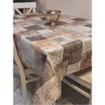 Başak Ev Tekstili Elyaflı Pvc Muşamba - Desenli Silinebilir Masa Örtüsü ( Kahve) - Kahverengi - 130 x 150 cm