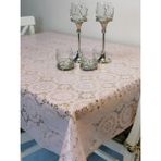 Başak Ev Tekstili Ithal Pvc Muşamba - Desenli Silinebilir Masa Örtüsü - 140 x 220 cm - Pembe