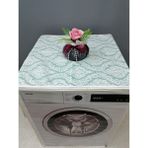 Başak Ev Tekstili Yeşil Beyaz Duck Kumaş Çamaşır ve Kurutma Makinesi Örtüsü 120X60CM - 120 x 60