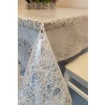 Başak Ev Tekstili(1818) Beyaz Ithal Pvc Muşamba - Desenli Silinebilir Masa Örtüsü Beyaz-140 x 240