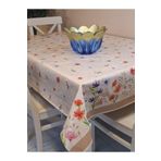 Başak Ev Tekstili(3677) Elyaflı Pvc Muşamba - Desenli Silinebilir Masa Örtüsü Kahverengi? Kahverengi-140 x 160