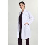 BAŞAK Kadın Beyaz Önlük Uzun Hakim Yaka Doktor Hemşire Öğretmen Laboratuvar Stajer Önlüğü