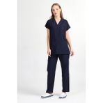 Başak Kadın Yarasakol Lacivert Doktor Hemşire Forması Takımı (Alpaka Kumaş) ATY-2801 - XL