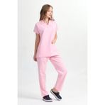 Başak Kadın Yarasakol Pembe Doktor Hemşire Forması Takımı (Alpaka Kumaş) ATY-2801 - XL