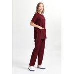 Başak Kadın Zarfyaka Bordo Doktor Hemşire Forması Takımı (Alpaka Kumaş) May-2801 - 48 - Koyu Bordo