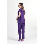 Başak Terikoton Kadın Yarasakol Doktor Hemşire Forması Takım Mor (Aty2802) - 3XL