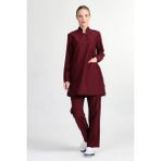 Başak Tesettür Kadın Bordo Doktor Hemşire Forması Takım (Alpaka Kumaş) ANY-2801 - 46