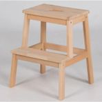 Basamaklı Ahşap Tabure - Naturel Ahşap