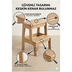 Basamaklı Mutfak Tabure Merdiven Kahverengi