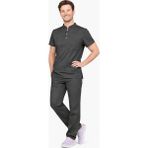 Başaran Uniforma Likralı Antrasit Erkek Premium Scrubs Takım - Doktor/Hemşire Kıyafetleri