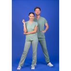 Başaran Uniforma Unisex Kalıp Küf Yeşili Likralı Hemşire / Doktor Forması Scrubs (Takım) - Doktor/Hemşire Kıyafetleri