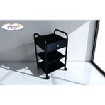Başarı Medikal 3 Katlı Çekmeceli Etajer/etejer/cihaz Sehpası/servis Arabası/çok Amaçlı Dolap - Siyah