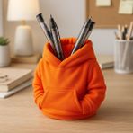 Basart Hoodie Tasarımlı Dekoratif Kalemlik | Ofis & Çalışma Masası Organizer - Turuncu