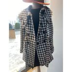 Base Tekstil Kazayağı Desen Kaşe Kaban - M