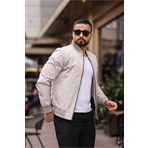 BASEL.CO Erkek Krem Bomber Ceket