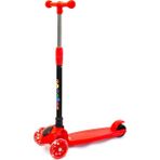 Başel LED Işıklı 3 Tekerlekli Yükseklik Ayarlı Çocuk Scooter - Kırmızı