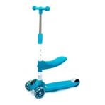Başel LED Işıklı 3 Tekerlekli Yükseklik Ayarlı Oturaklı Turkuaz Çocuk Scooter