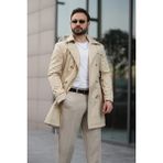 Baselco Apoletli Kemerli Trençkot - XL - Krem
