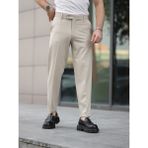 Baselco Erkek Premium Duble Paça Bel Destekli Kumaş Pantolon - Bej - 33