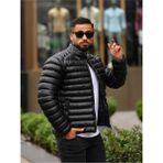 Baselco Erkek Siyah Dolum Deri Şişme Mont - 2XL