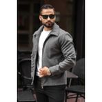 Baselco Erkek Yeni Trend Çift Fermuar Detay Basic Kaşe Ceket - Old Money Tarzı - 2XL