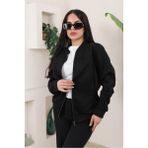Baselco Kadın Relax Fit Bomber Süet Ceket Slim Fit Suni Deri Polo Yaka - XL